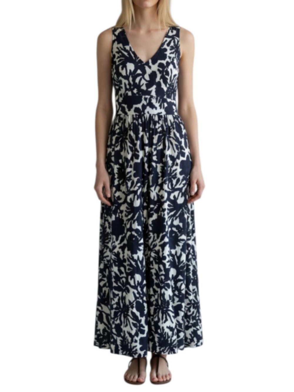 Milly Maxi Dress Size Small Navy Blue White Flowy Boho Chic Vacation Resort Wear
